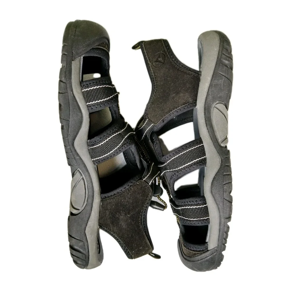 AIRWALK  Men's SIZE 9.5 Black & Yellow Hiking, Walking, Summer Sandels #1522‎